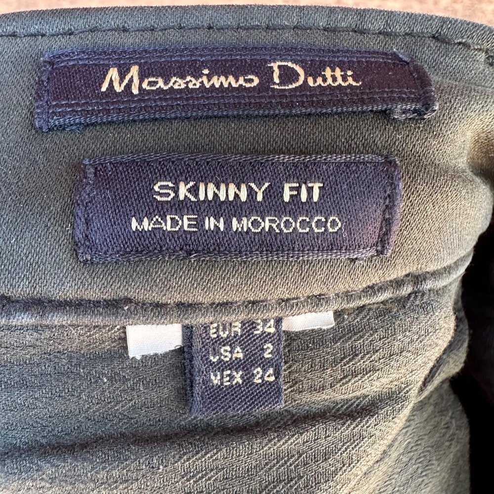 Mazzini Dutti Skinny Fit Denim Forest Green Jeans Made in USA Size 2 - Picture 12 of 13